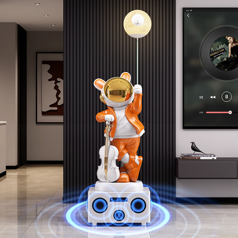 Resin Art Floor - Wohnkultur 136CM Kaninchen Astronaut Statue Boden