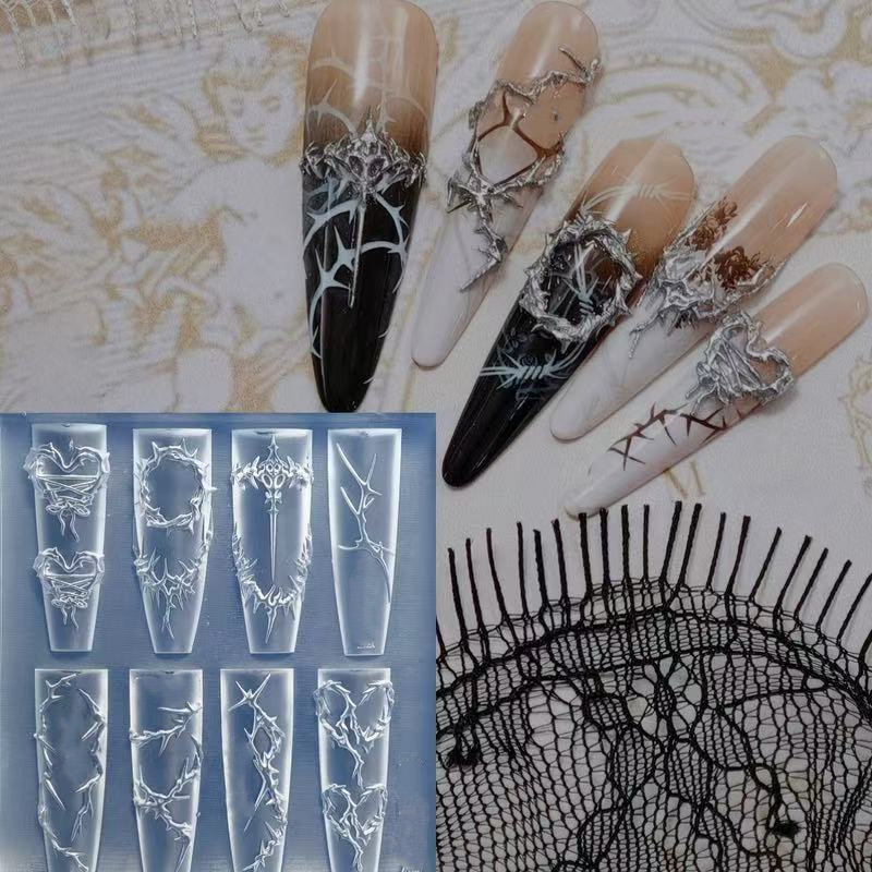 Resin Art Templates Free - 3D Dornen Nagel Design Silikon Formen