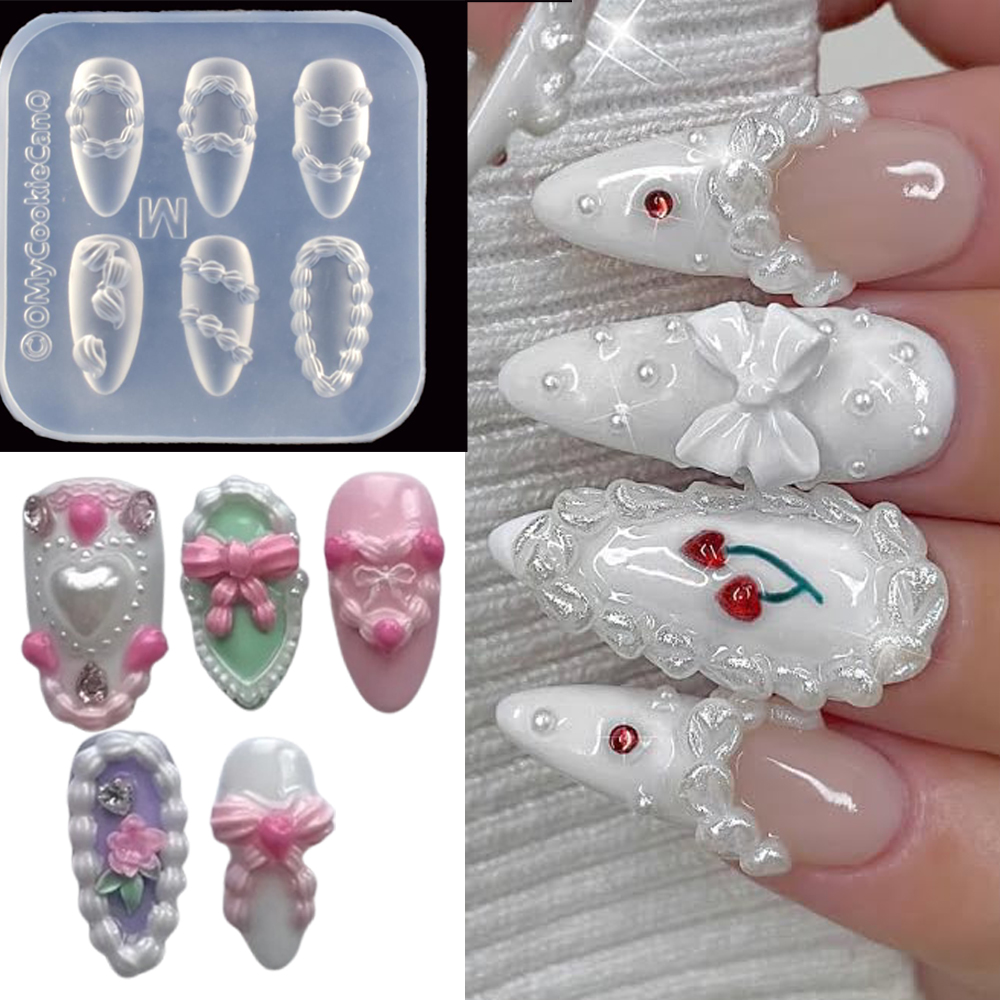 1pc 3D Französisch Creme Nail  – Resin Art Templates Free Bewertung und Preis