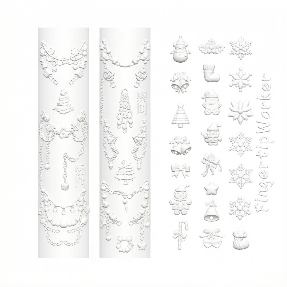 Resin Art Templates Free - Weihnachten 3D Silikonform für Nagelkunst UV-Harz