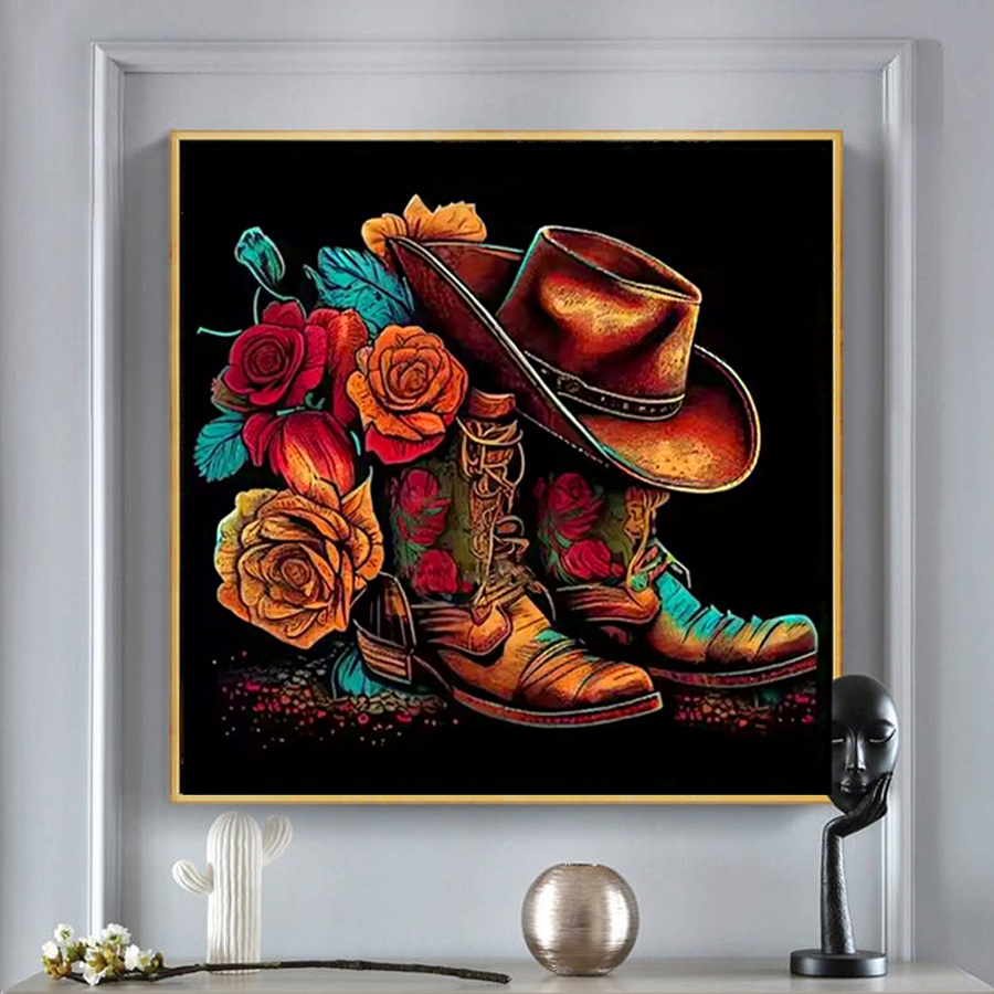Cowboyhut Stiefel Diamant Male – Resin Art Table Top Bewertung und Preis