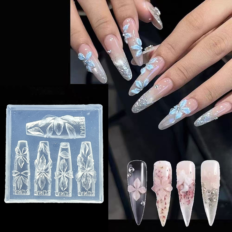 Resin Art Templates Free - 3D Blumen Nagelform DIY Silikon Nagelwerkzeuge