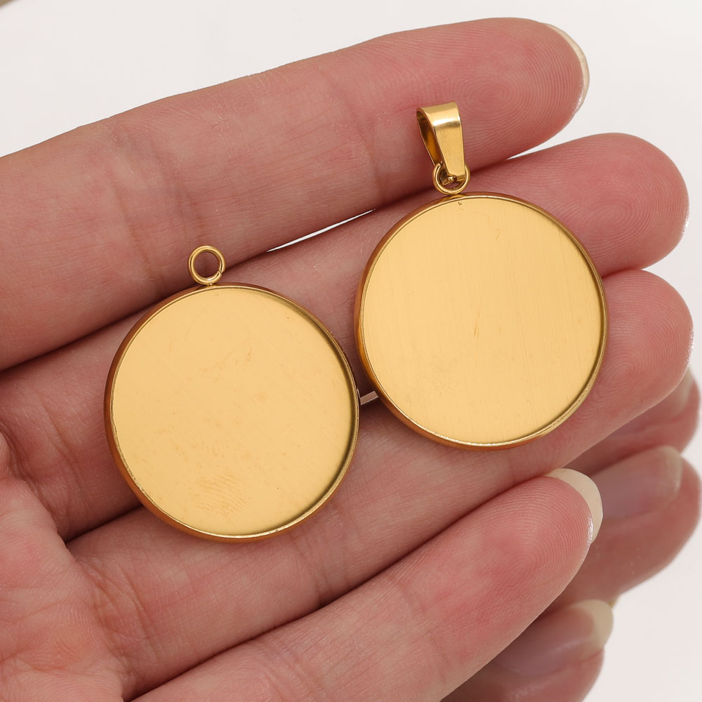 Resin Art Pendant - 10 Stück Edelstahl Gold Anhänger Harz