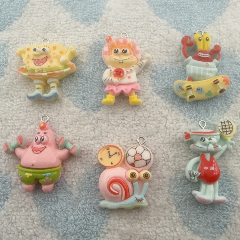Resin Art Pendant - 10 Stück Cartoon-Harzanhänger, DIY-Schmuckherstellung, Ohrringe, Schlüsselanhänger-Zubehör