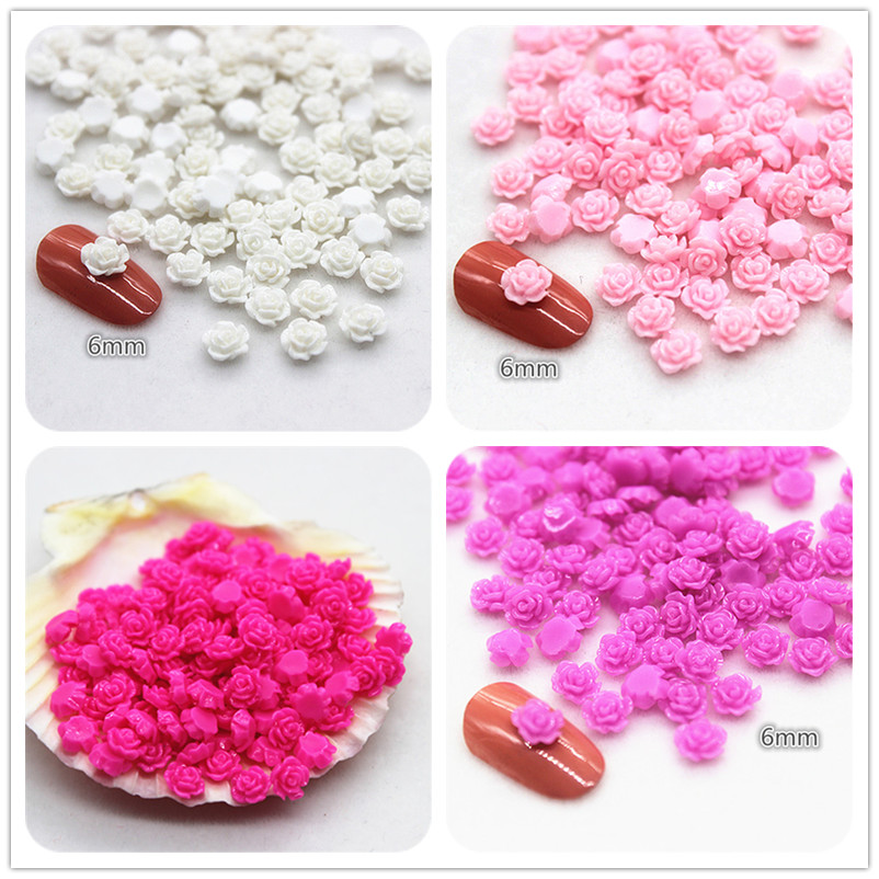 Resin Art With Rose - 100 stücke 6mm Harz Mini Rose