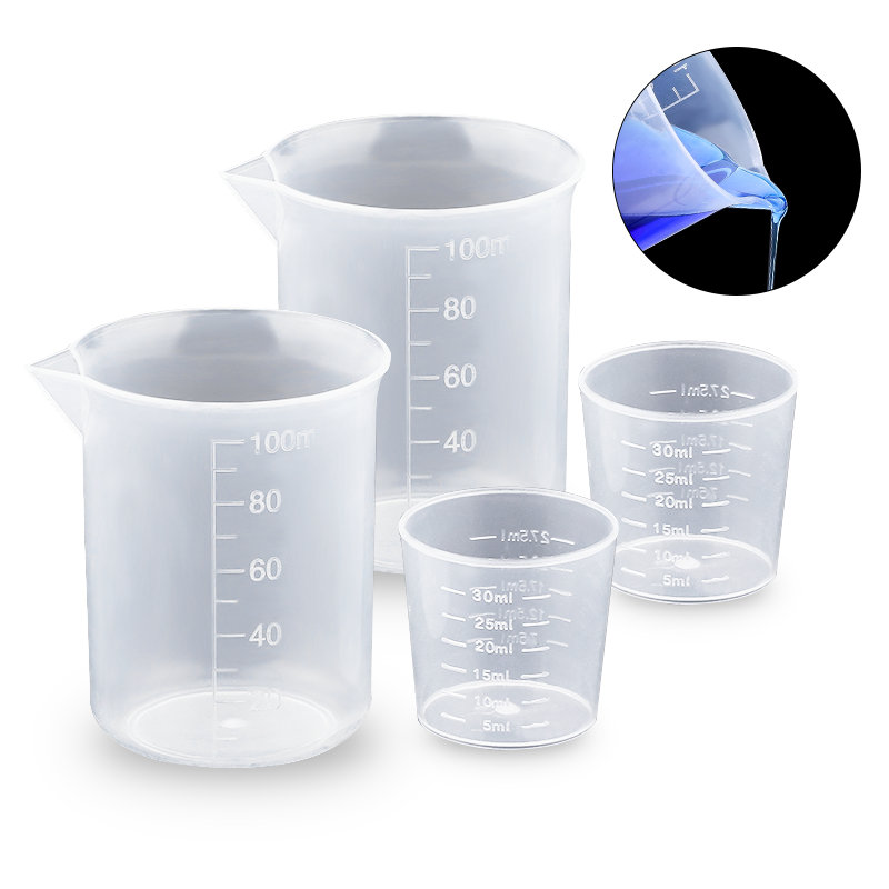 Resin Art Kitchen - 100ML & 30ML Kunststoff-Messbecher Graduierter Becher