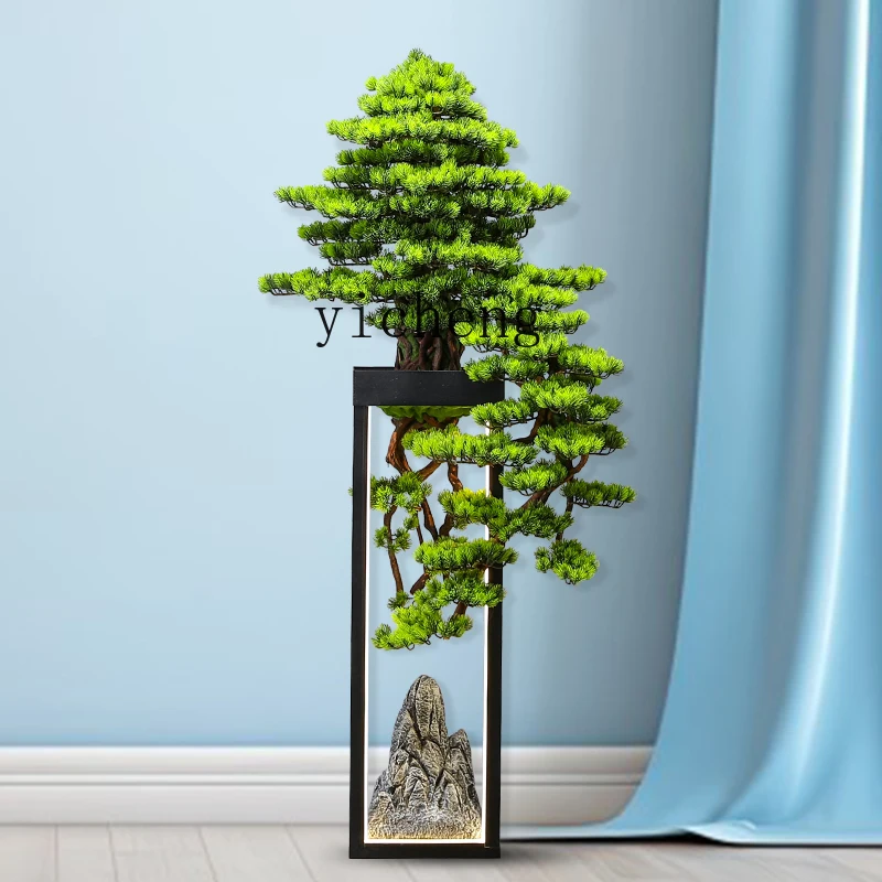 Resin Art Floor - L8-12 Willkommens-Kiefer-Bodendekoration Große Grüne Pflanze Bonsai-Dekoration