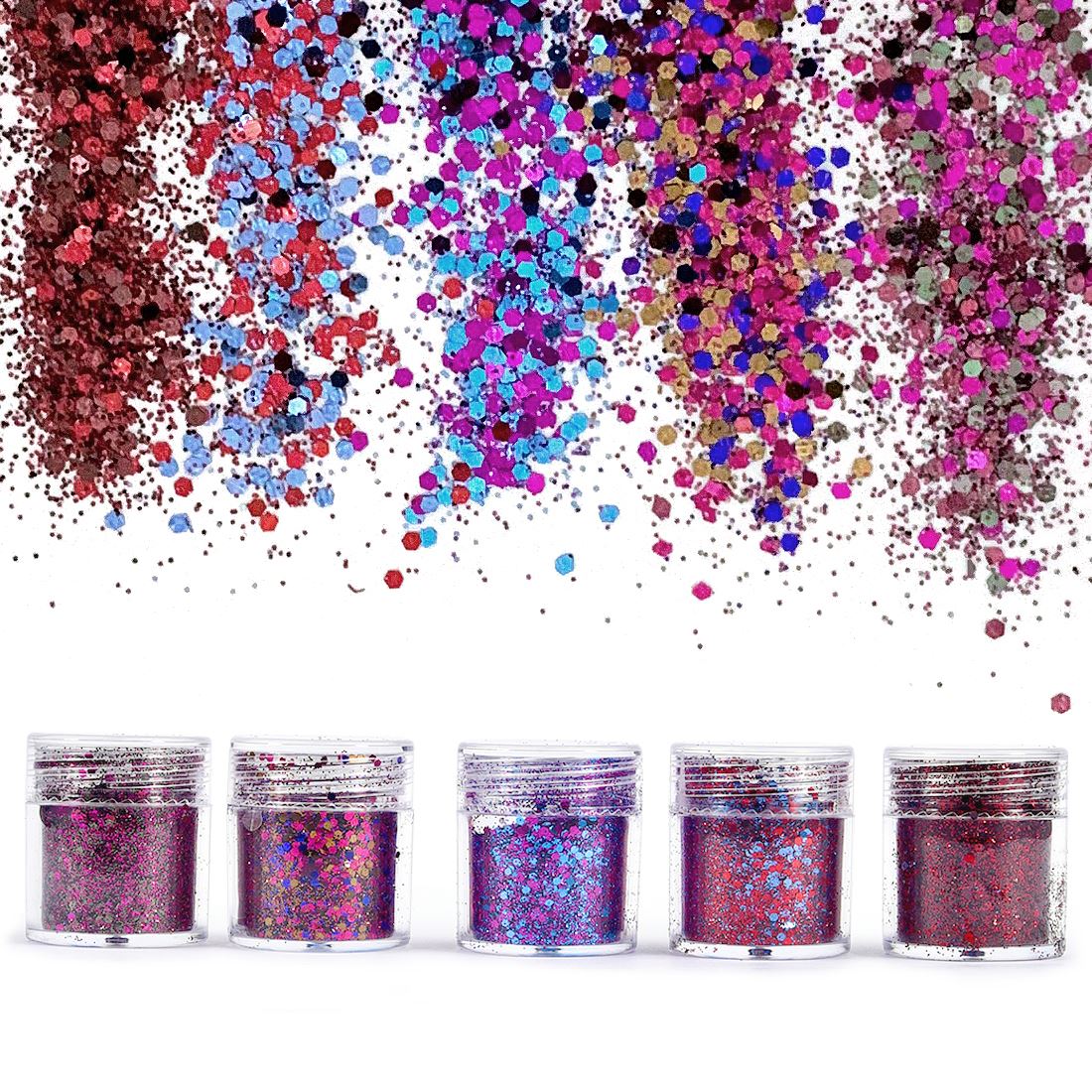 Resin Art Bottle - 4/5 Flaschen Traumhaftes Glitzerpulver für Harz