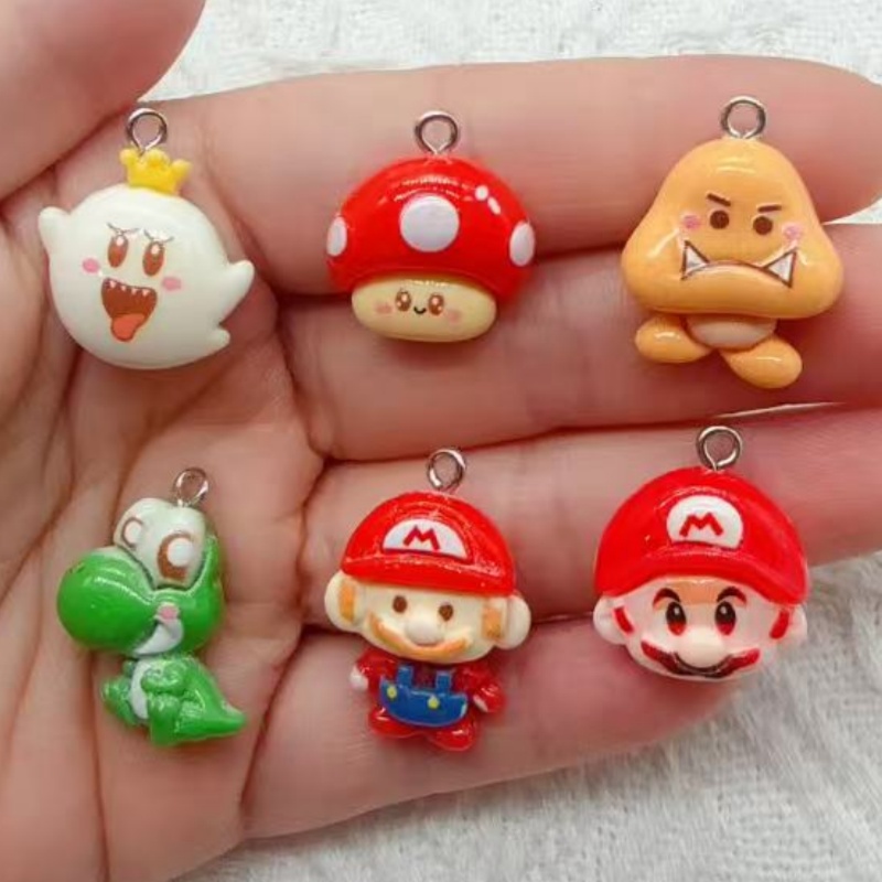 Resin Art Pendant - 10 Stück Cartoon-Anhänger aus Kunstharz, DIY-Schmuckherstellung,