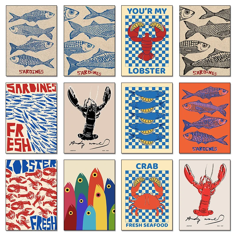 Buntes Poster mit Sardinen, Hu – Resin Art Kitchen Bewertung und Preis