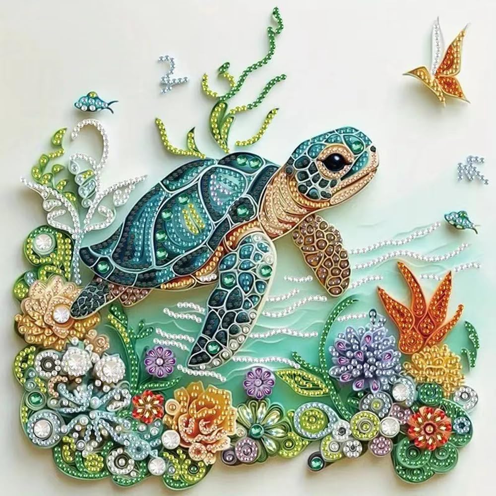 Meeresschildkröten-Diamantmale – Resin Art Of Flowers Bewertung und Preis