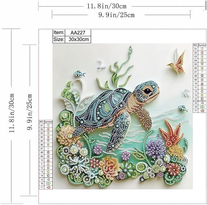 Meeresschildkröten-Diamantmale – Resin Art Of Flowers Bewertung und Preis