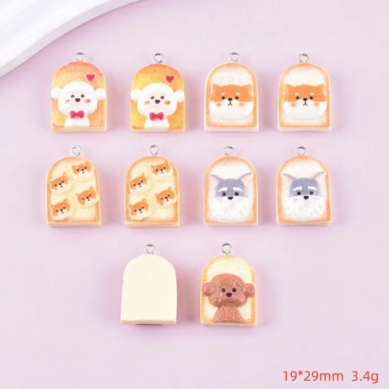 10 Stück niedliche Toast-Hund- – Resin Art Pendant Bewertung und Preis