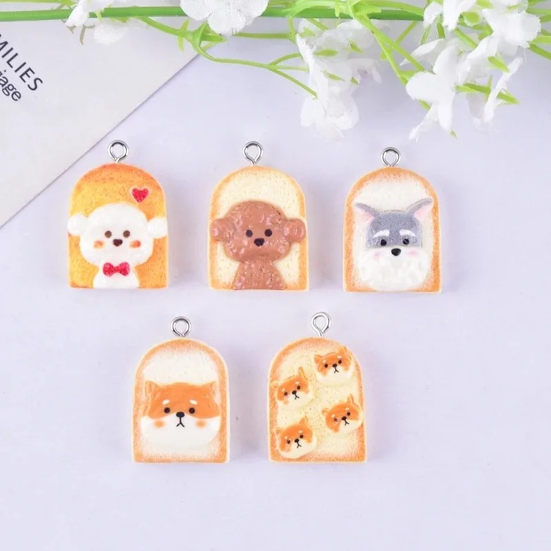 10 Stück niedliche Toast-Hund- – Resin Art Pendant Bewertung und Preis
