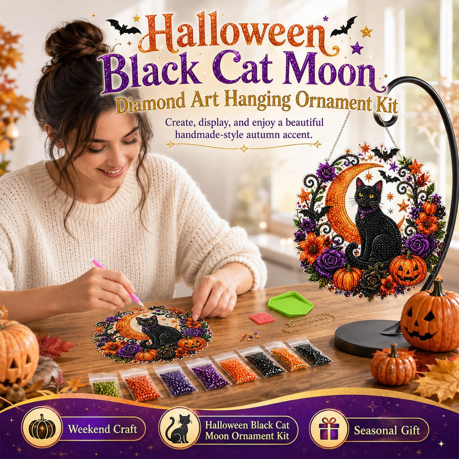 Halloween-Kürbisse Diamant-Mal – Resin Art Of Flowers Bewertung und Preis