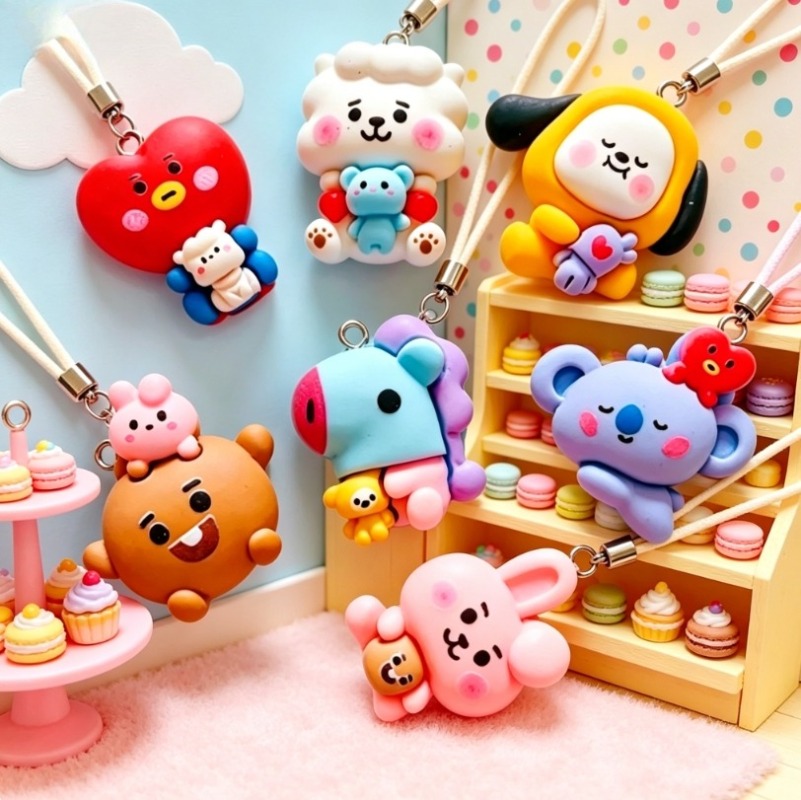 7 Stück BT21 Harz-Cartoon-Anhä – Resin Art Pendant Bewertung und Preis