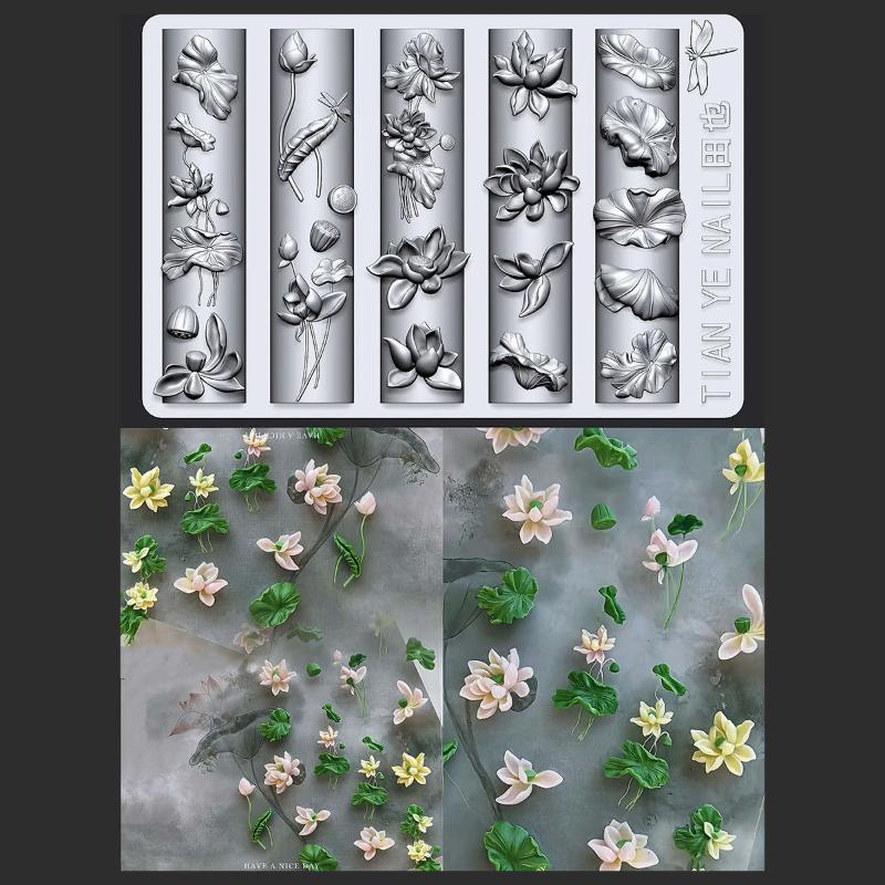 Blumen Serie 3D gebogene Nagel – Resin Art Templates Free Bewertung und Preis