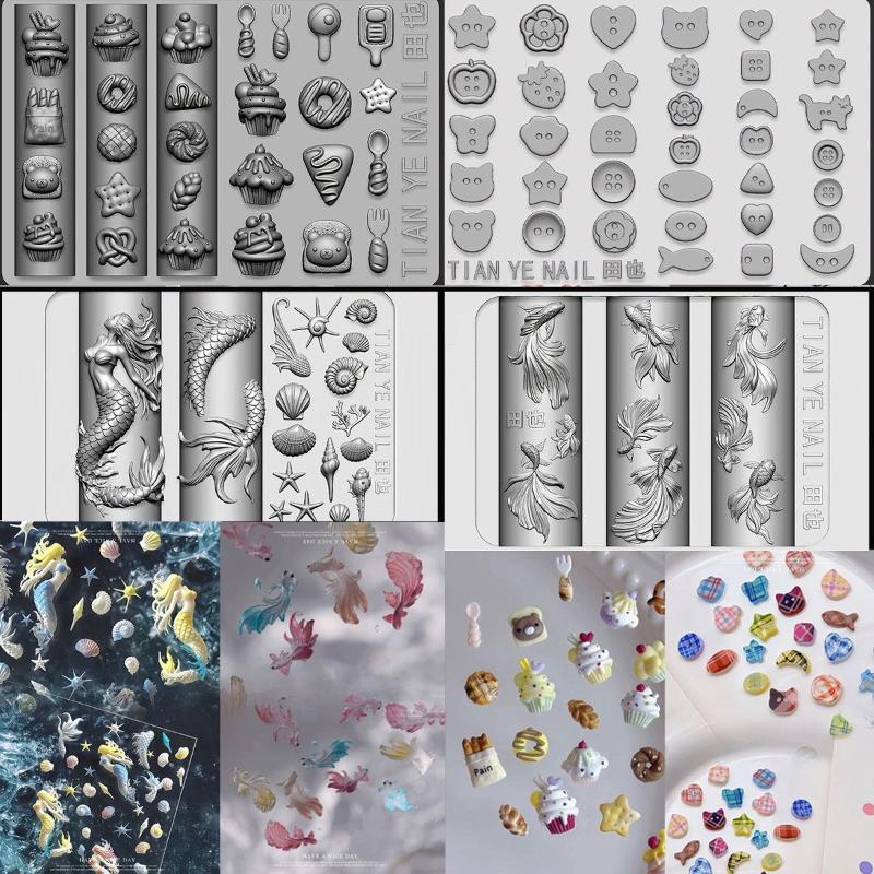 3D Weiche Silikon-Nagel-Schabl – Resin Art Templates Free Bewertung und Preis