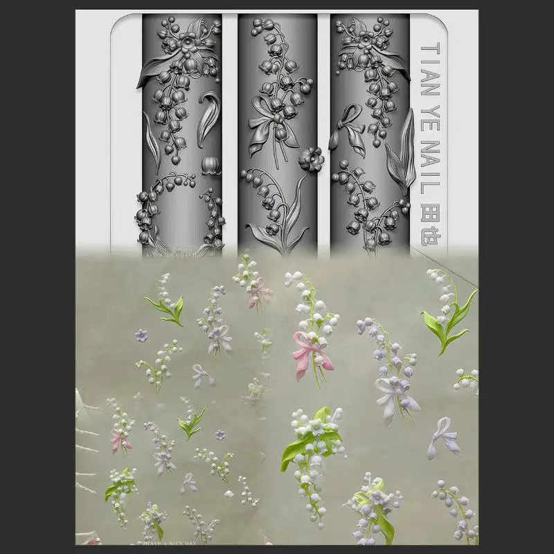 Blumen Serie 3D gebogene Nagel – Resin Art Templates Free Bewertung und Preis